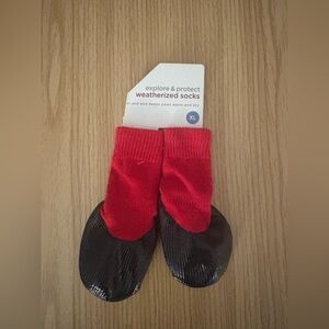 NWT Pet Booties (Red and Black Socks) Size XL